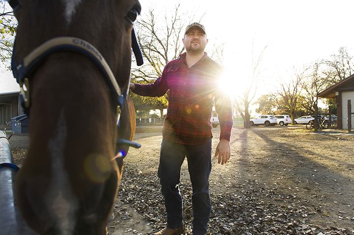 student and horse at the Equestrian Center