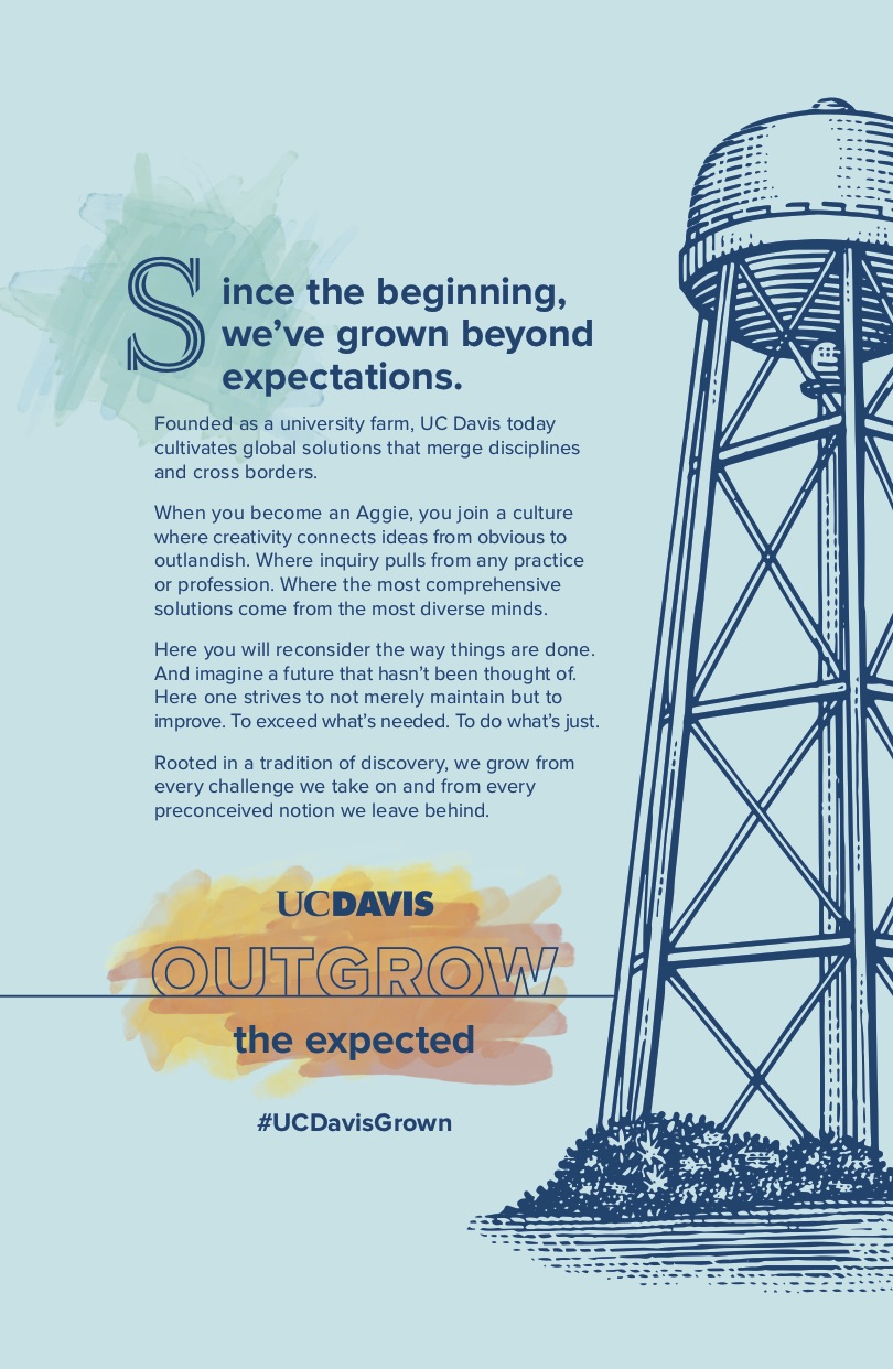 UC Davis Manifesto 2 poster Outgrow the Expected