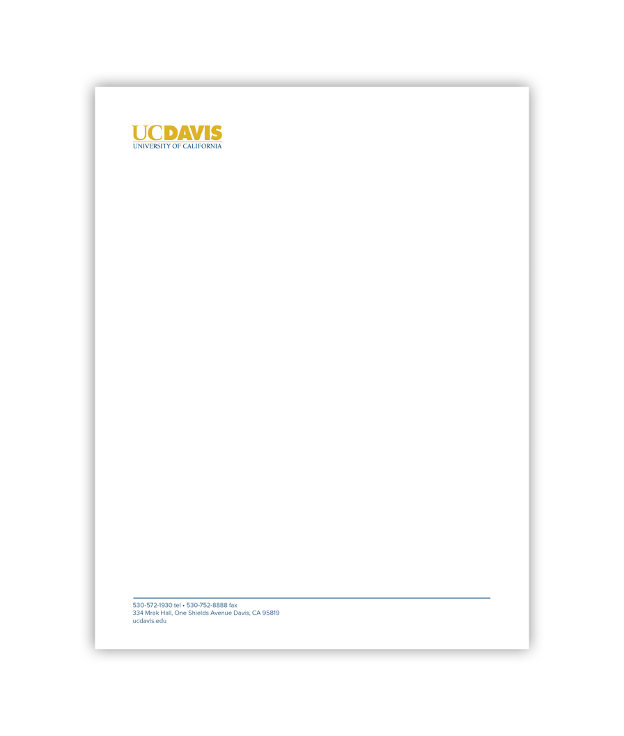 Letterhead featuring the extended wordmark is shown