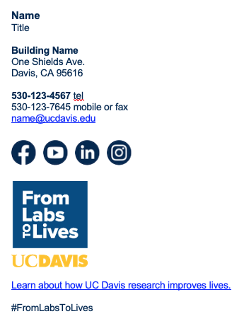 Example email signature