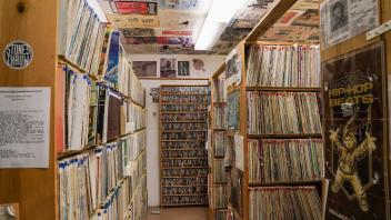 Stacks of records at KDVS