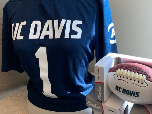 UC Davis Football Jersey and Football