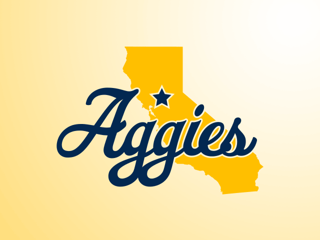 Aggies logo over California map
